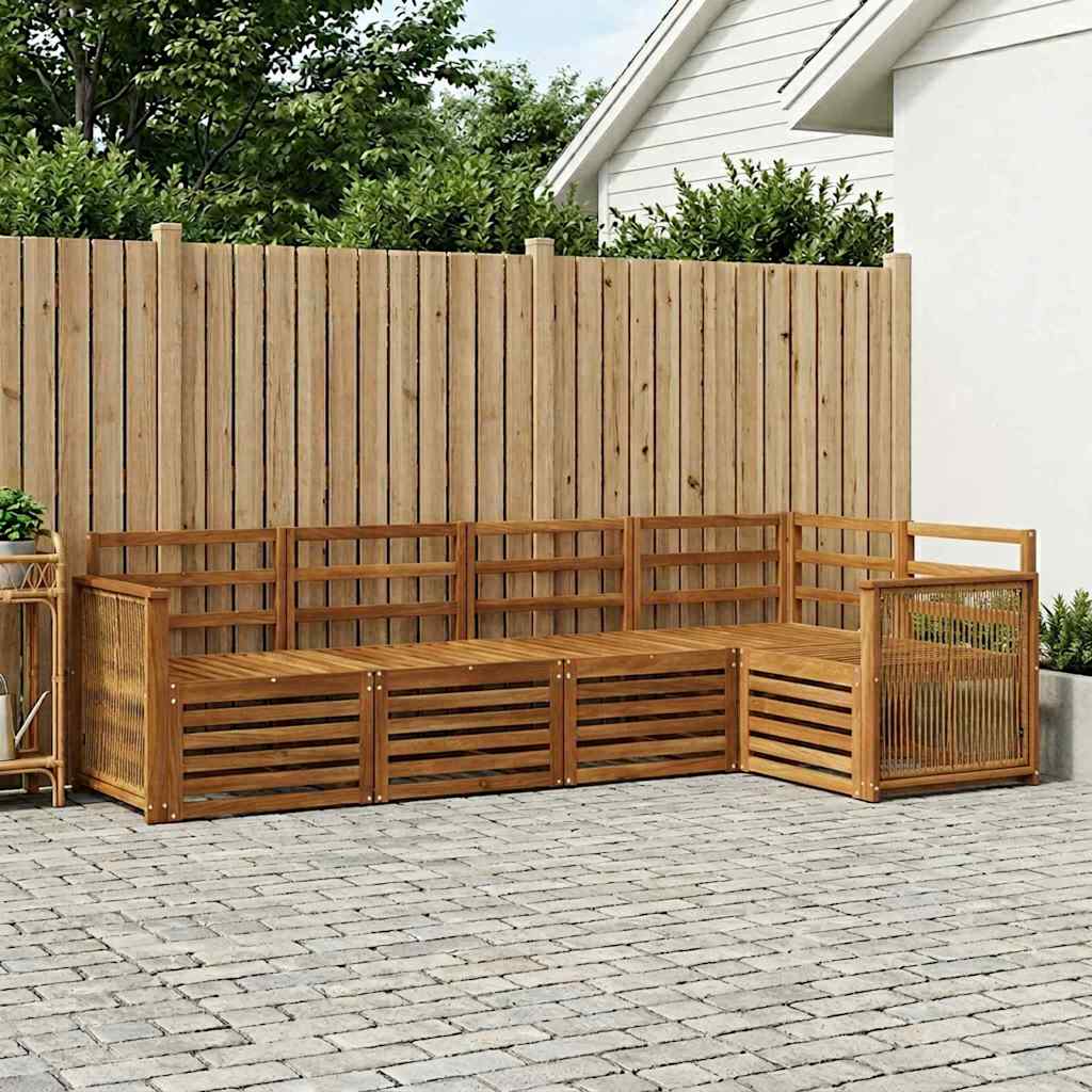 vidaXL Conjunto de sofás de exterior 4 uds. Natural