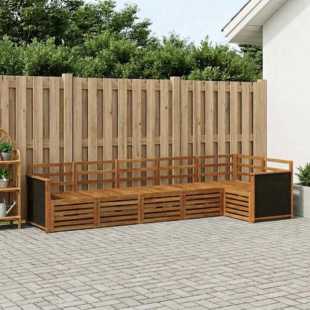 vidaXL Conjunto de sofás de exterior 5 uds. Natural