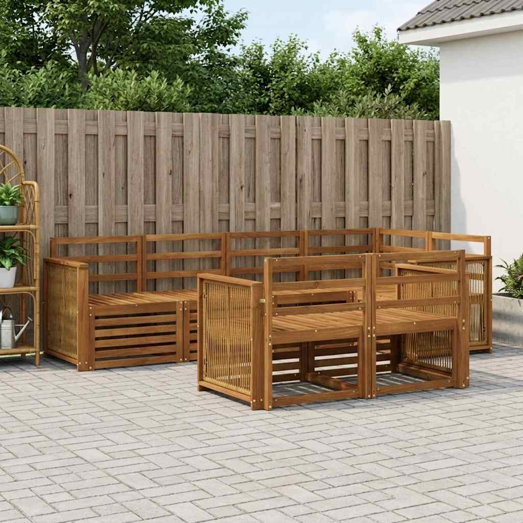 vidaXL Conjunto de sofás de exterior 6 uds. Natural