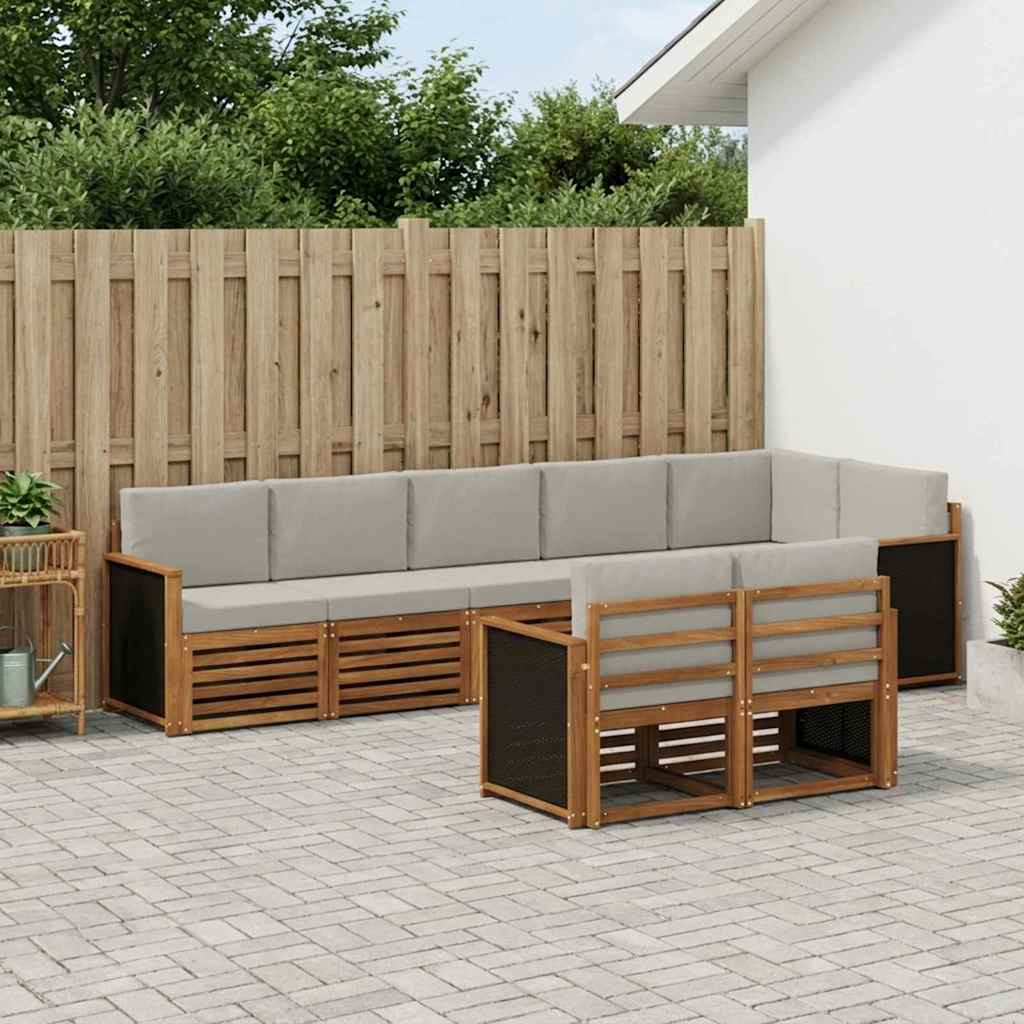 vidaXL Conjunto de sofás de exterior 7 uds.