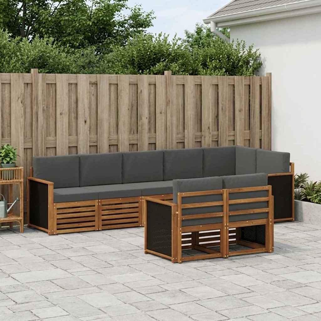 vidaXL Conjunto de sofás de exterior 7 uds.