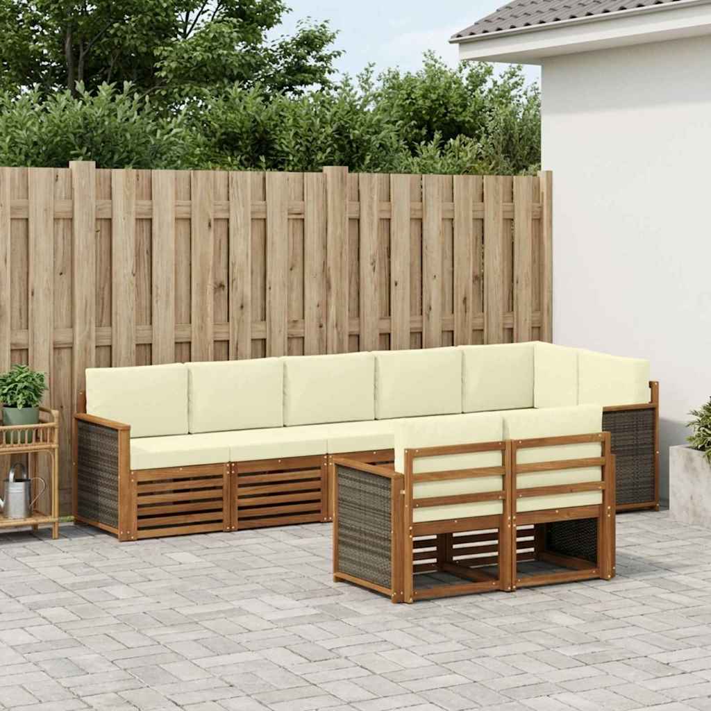 vidaXL Conjunto de sofás de exterior 7 uds.