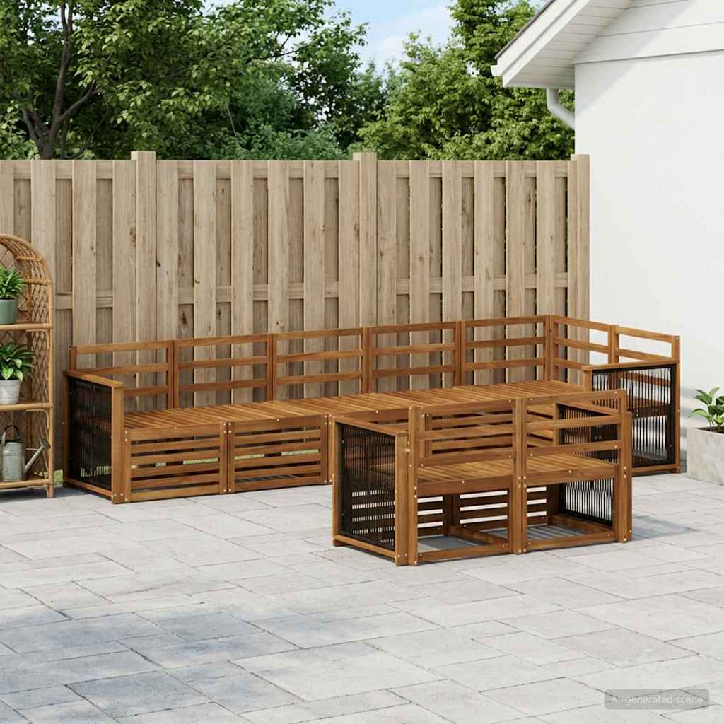vidaXL Conjunto de sofás de exterior 7 uds.