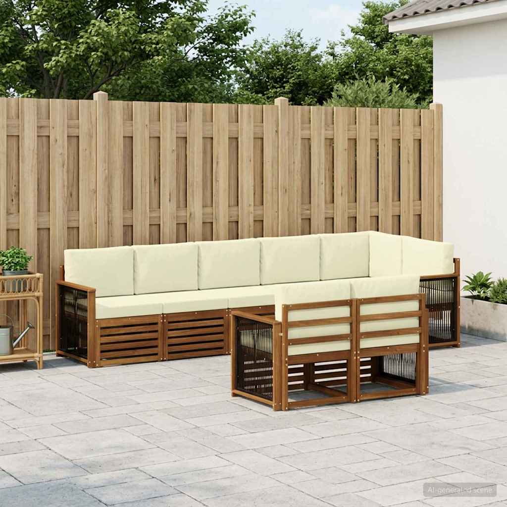 vidaXL Conjunto de sofás de exterior 7 uds.