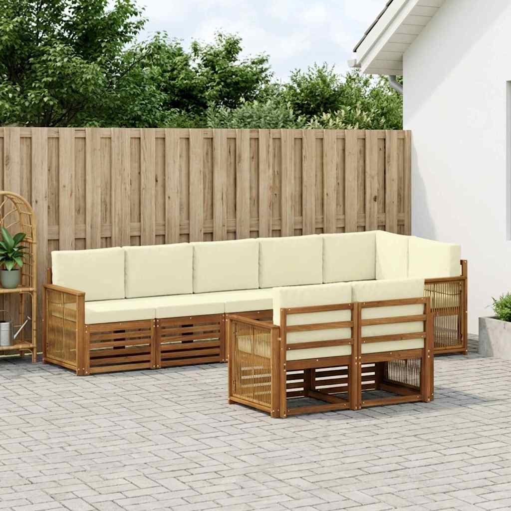 vidaXL Conjunto de sofás de exterior 7 uds.