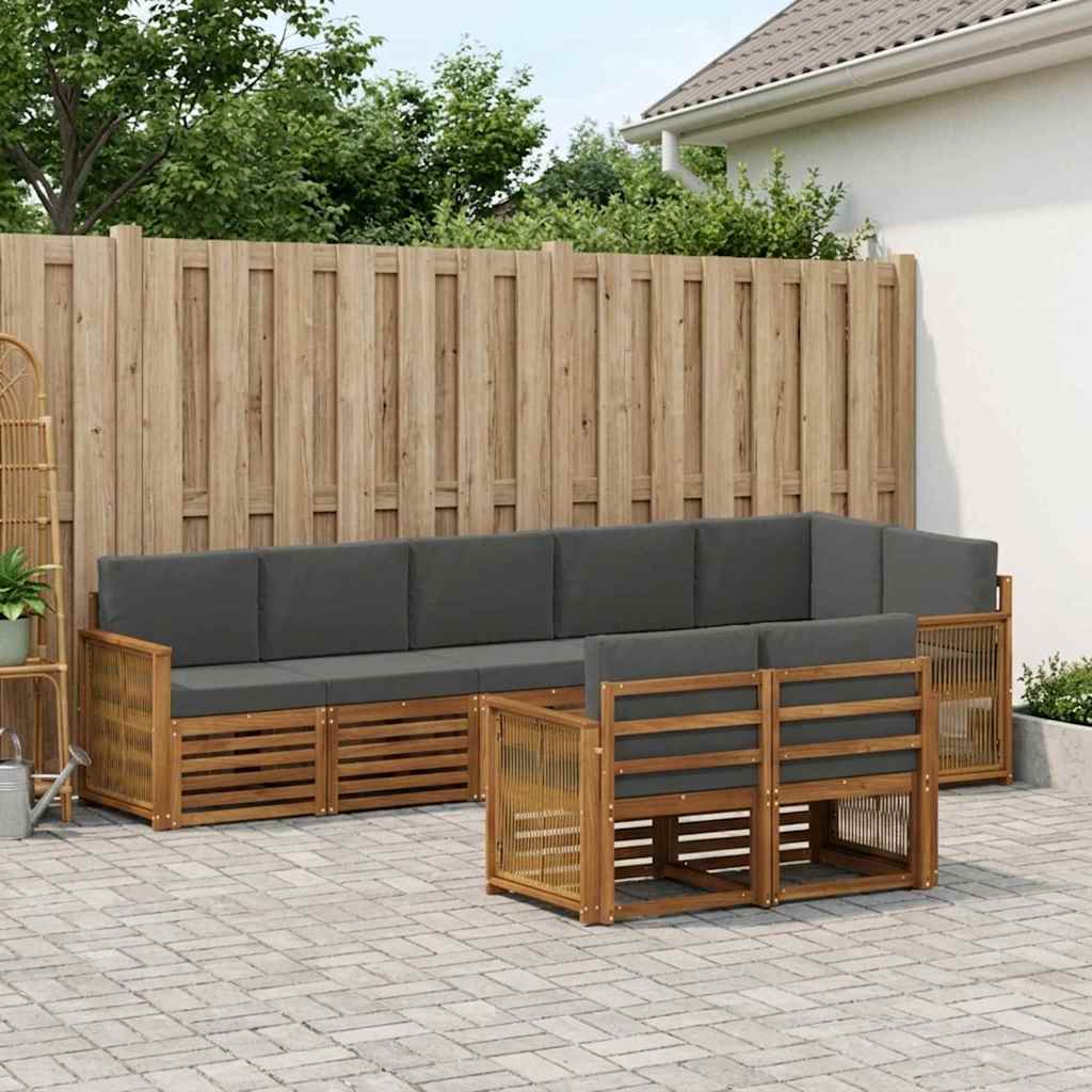vidaXL Conjunto de sofás de exterior 7 uds.