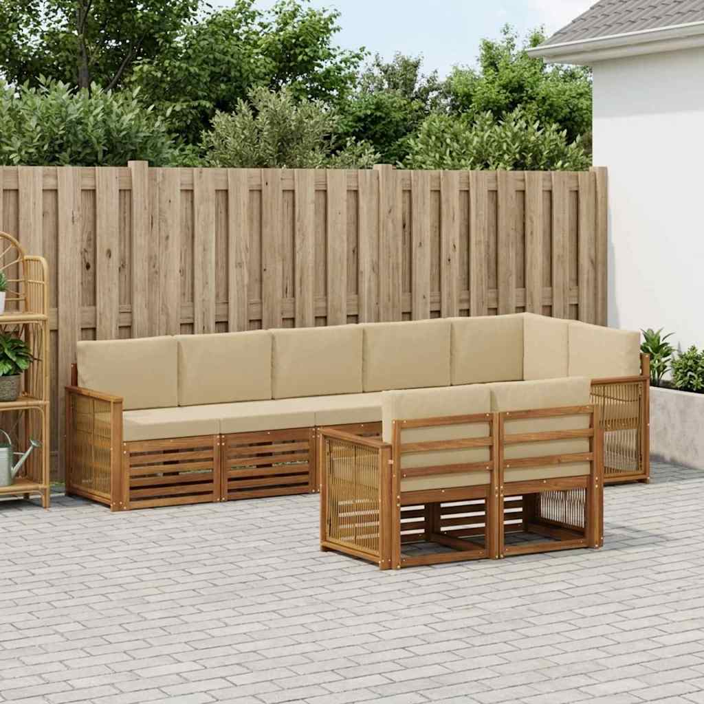 vidaXL Conjunto de sofás de exterior 7 uds.