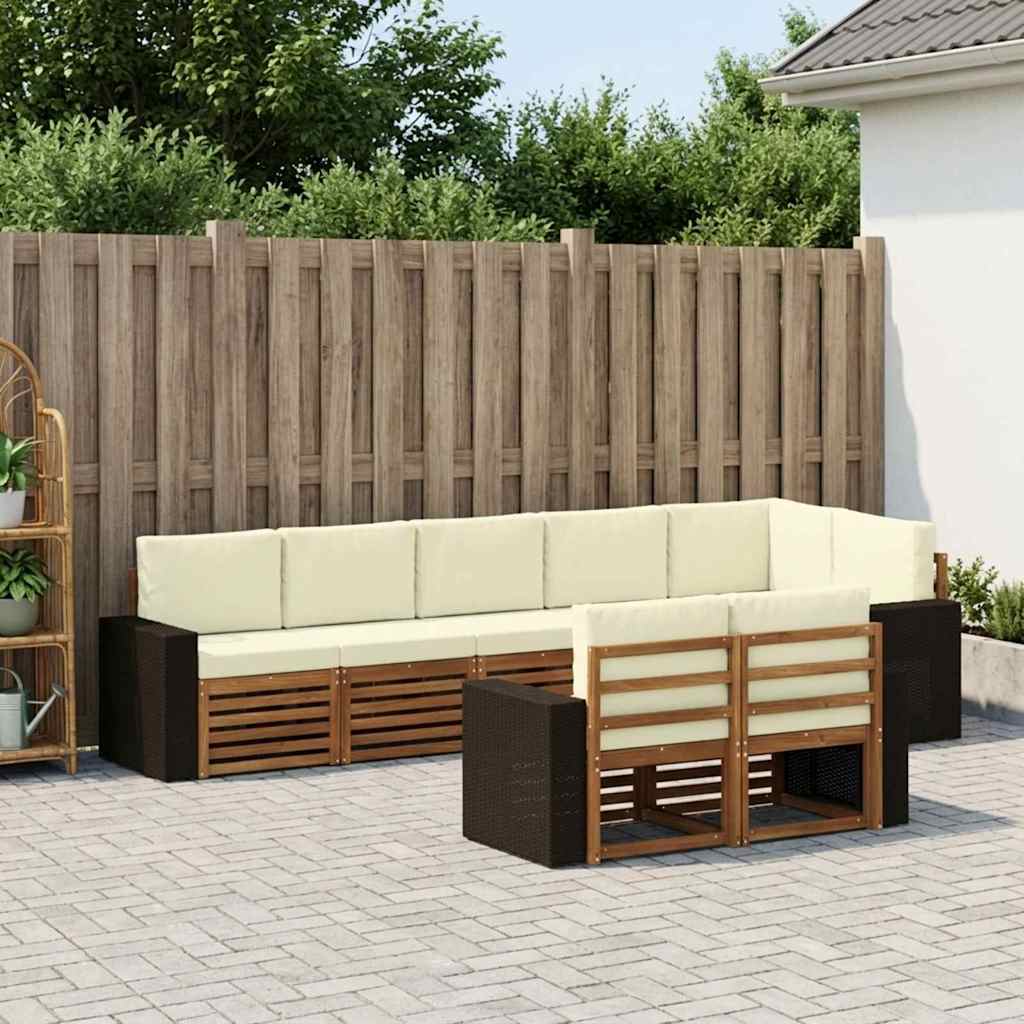 vidaXL Conjunto de sofás de exterior 8 uds. Poliéster