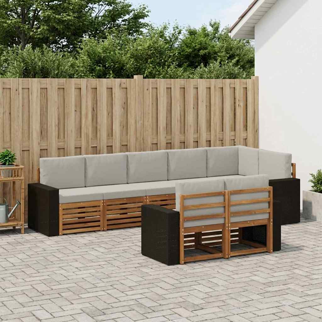vidaXL Conjunto de sofás de exterior 8 uds. Poliéster