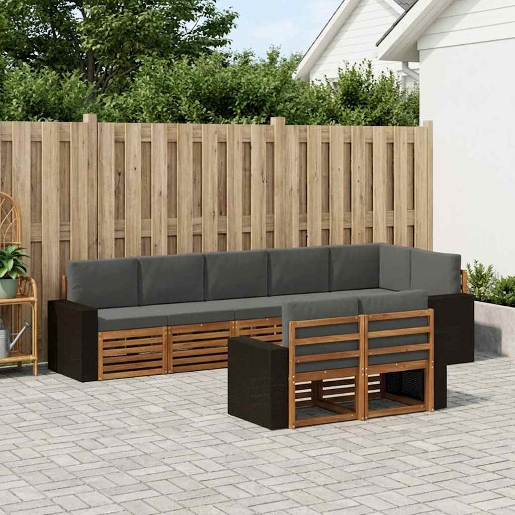 vidaXL Conjunto de sofás de exterior 8 uds. Poliéster