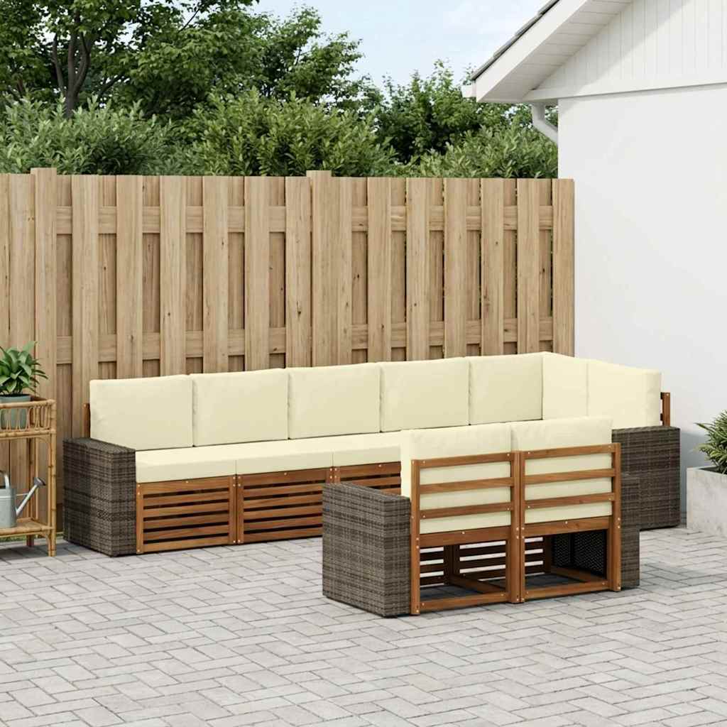vidaXL Conjunto de sofás de exterior 8 uds. Poliéster