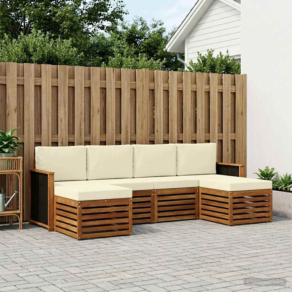 vidaXL Conjunto de sofás de exterior 5 uds.