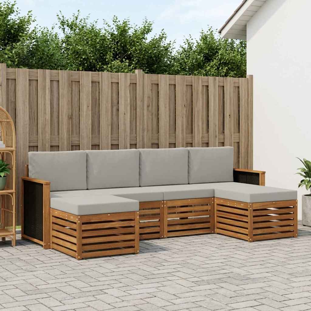 vidaXL Conjunto de sofás de exterior 5 uds.