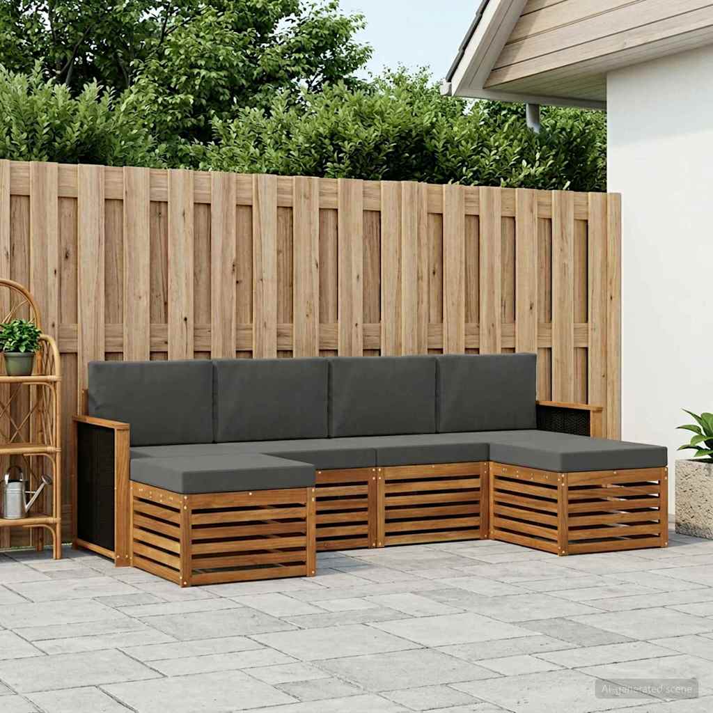 vidaXL Conjunto de sofás de exterior 5 uds.