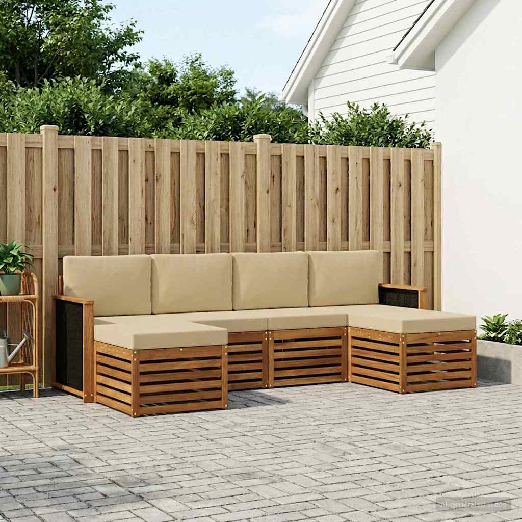 vidaXL Conjunto de sofás de exterior 5 uds.