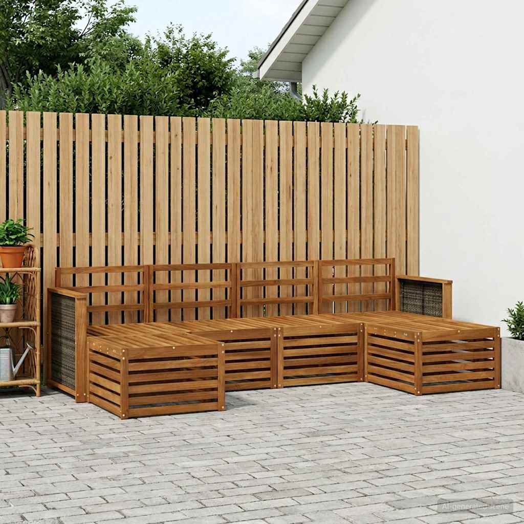 vidaXL Conjunto de sofás de exterior 5 uds.
