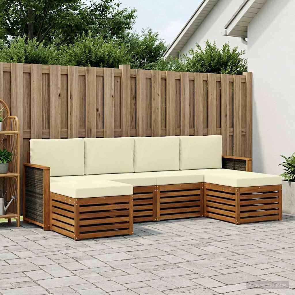 vidaXL Conjunto de sofás de exterior 5 uds.