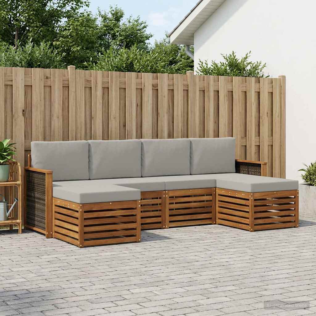 vidaXL Conjunto de sofás de exterior 5 uds.