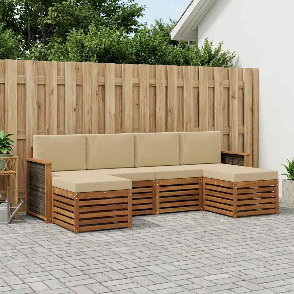 vidaXL Conjunto de sofás de exterior 5 uds.