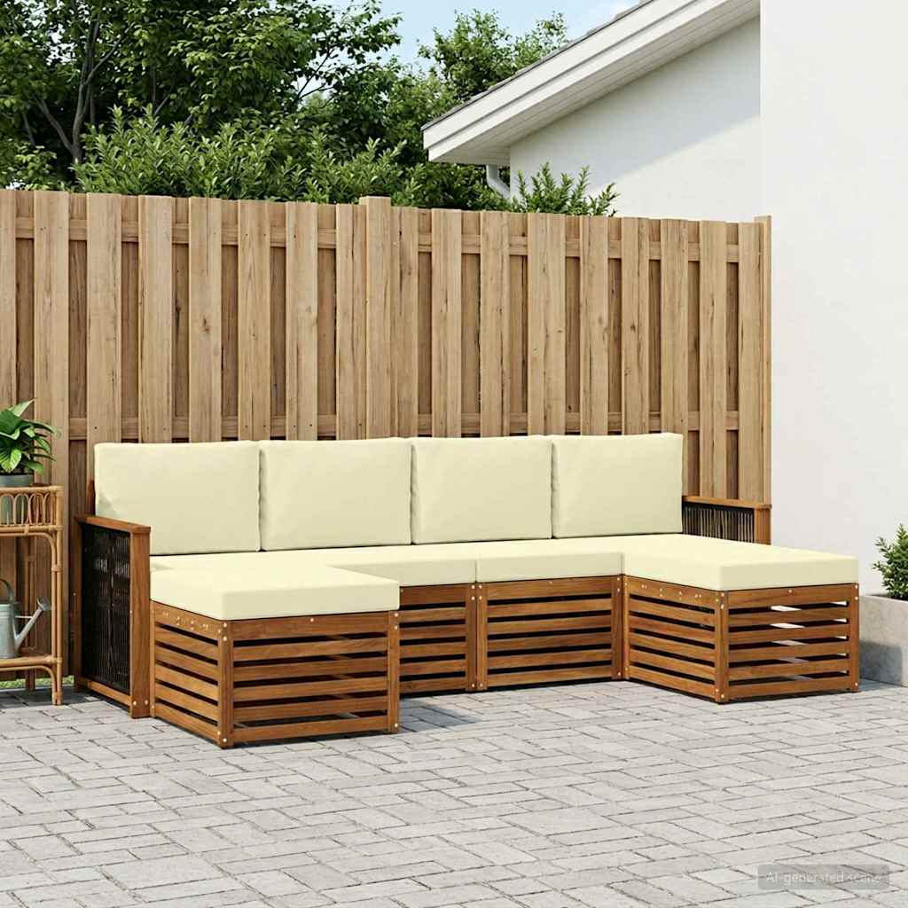 vidaXL Conjunto de sofás de exterior 5 uds.