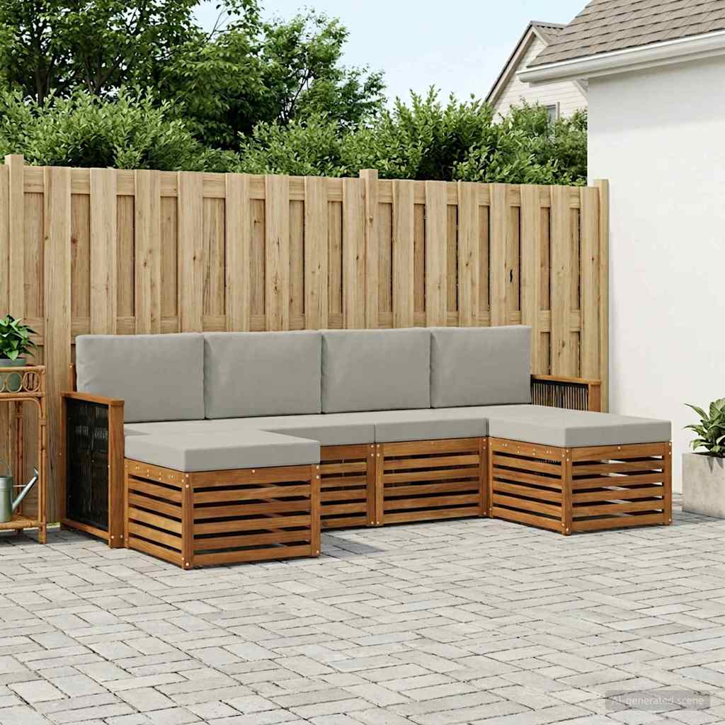 vidaXL Conjunto de sofás de exterior 5 uds.