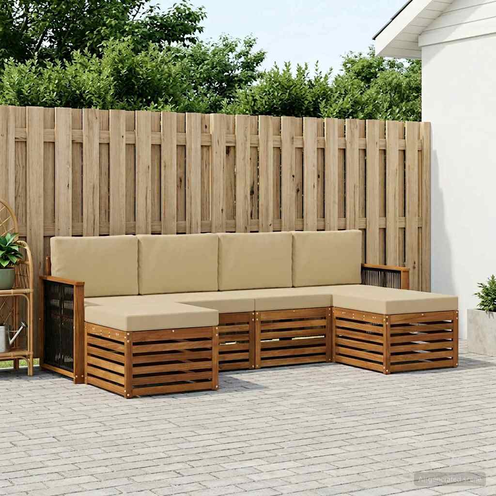 vidaXL Conjunto de sofás de exterior 5 uds.