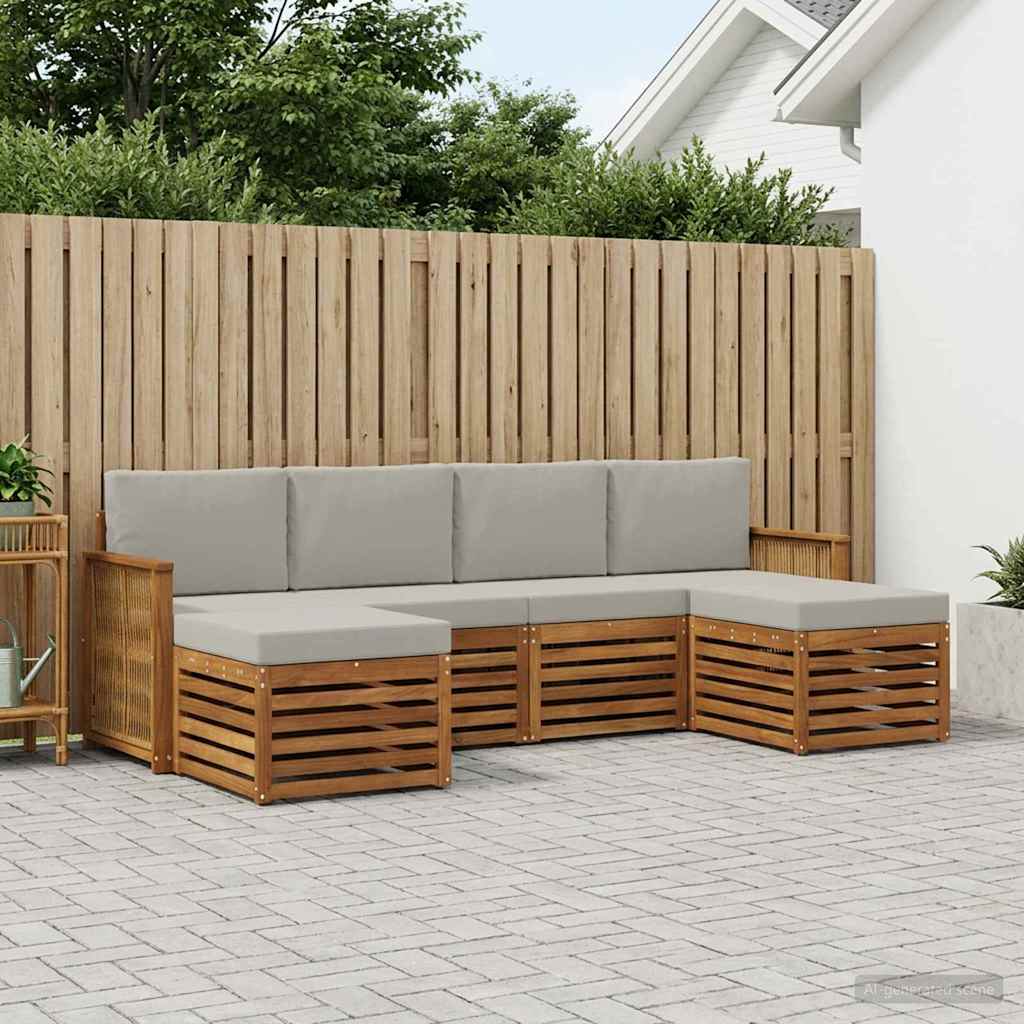 vidaXL Conjunto de sofás de exterior 5 uds.