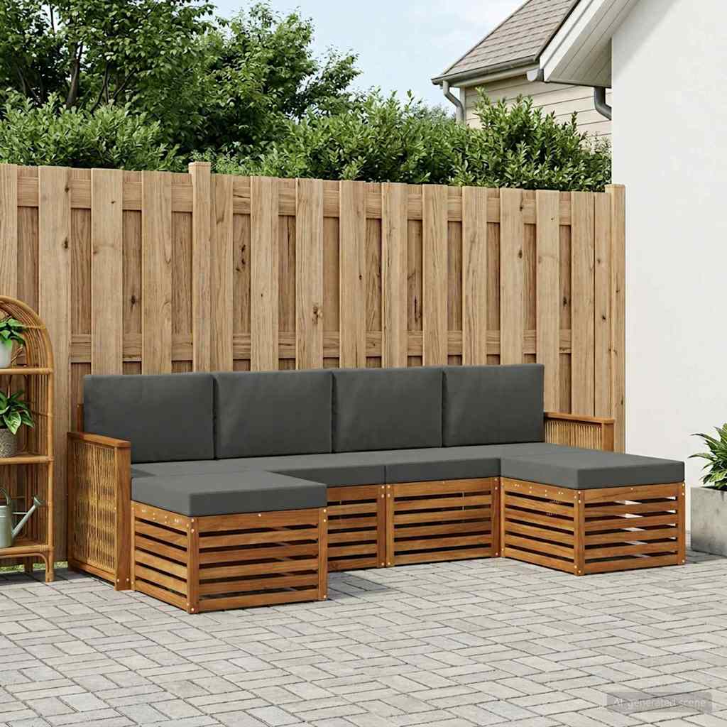 vidaXL Conjunto de sofás de exterior 5 uds.