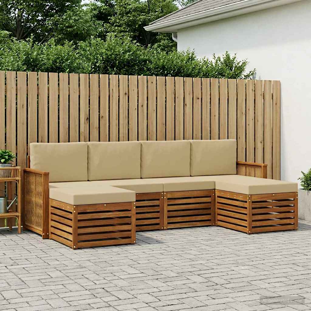 vidaXL Conjunto de sofás de exterior 5 uds.