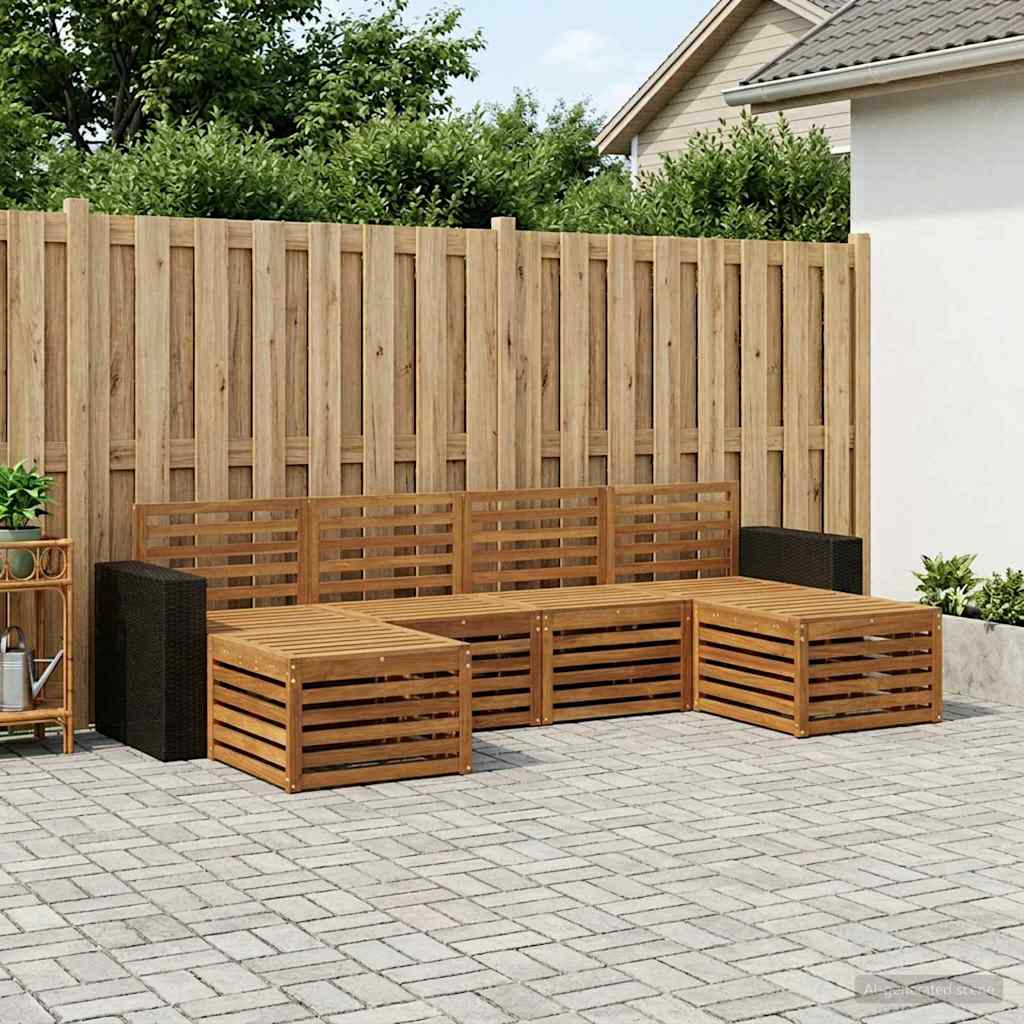 vidaXL Conjunto de sofás de exterior 6 uds. Natural