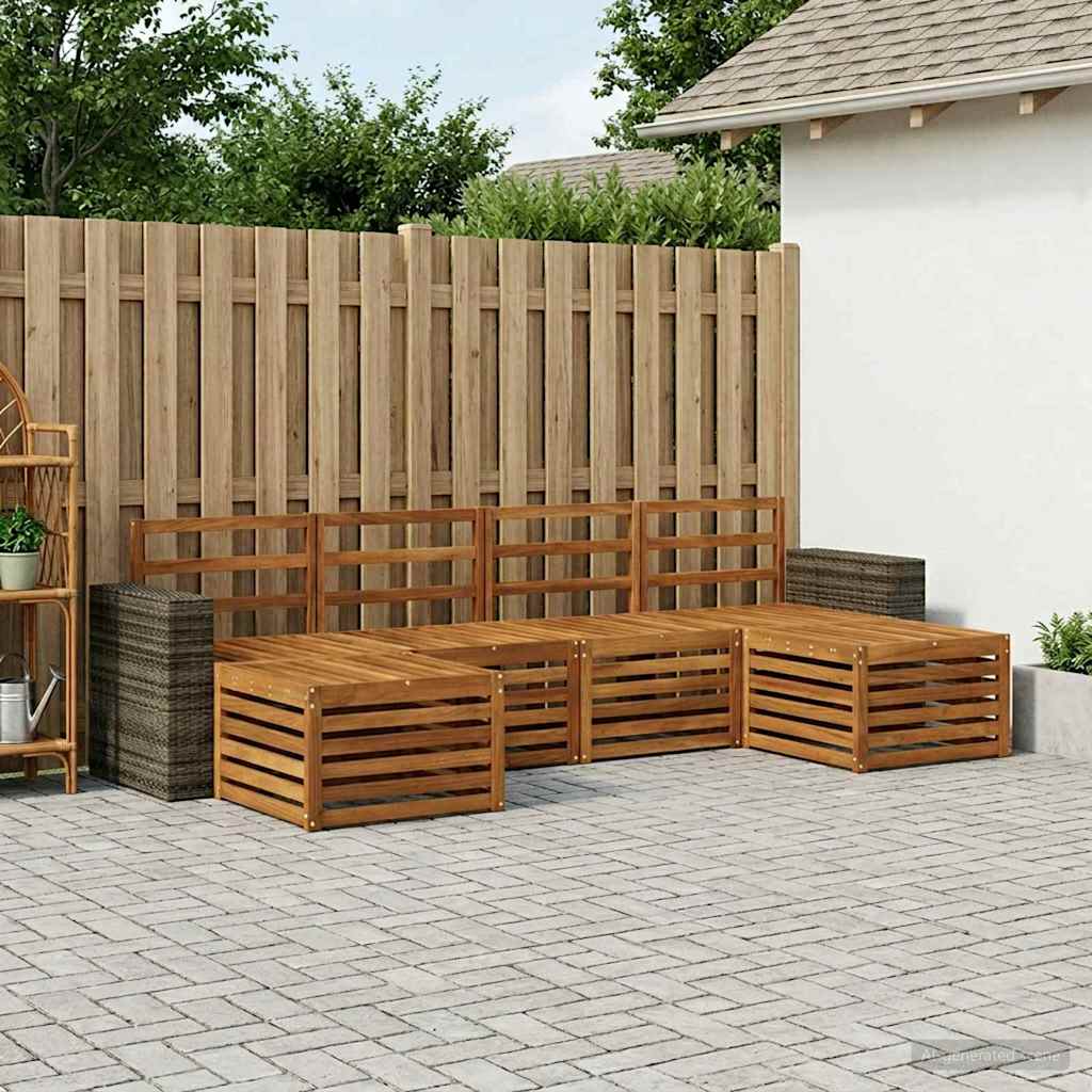 vidaXL Conjunto de sofás de exterior 6 uds. Natural