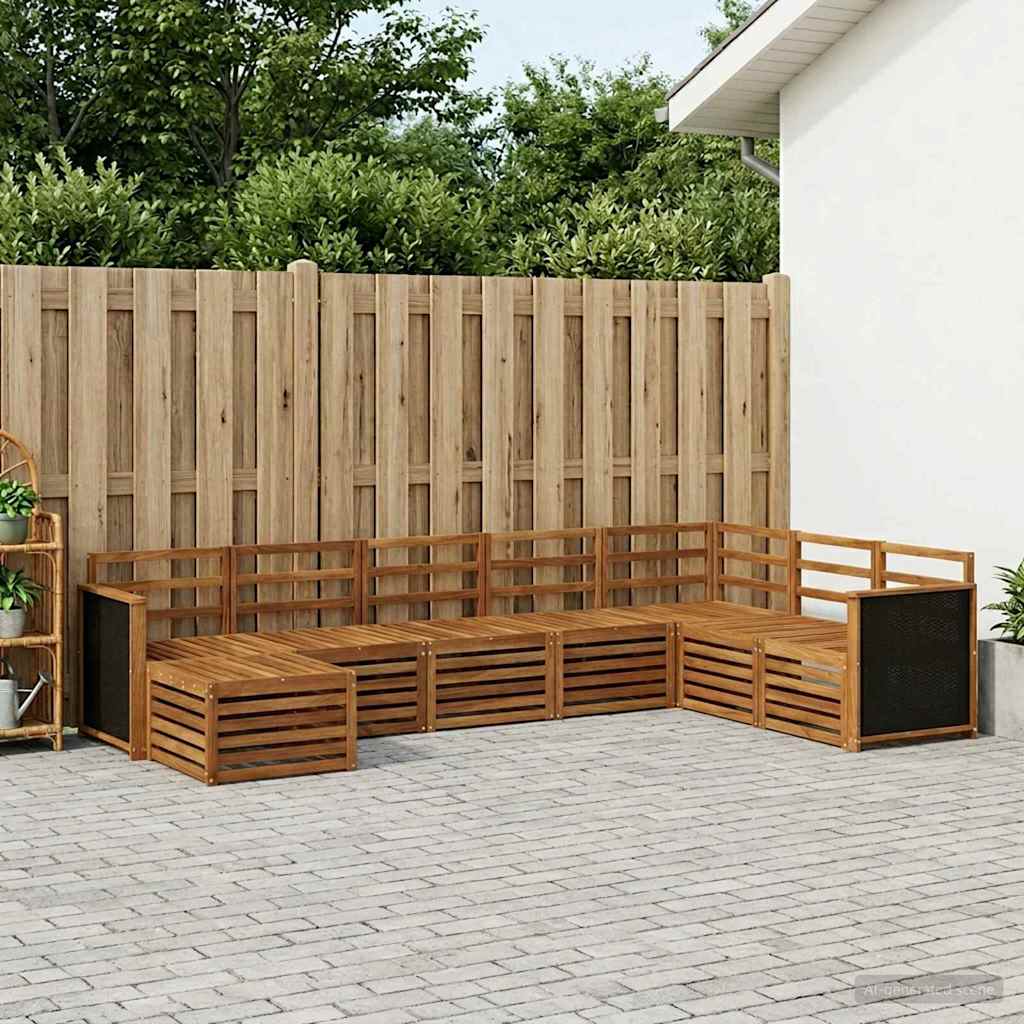 vidaXL Conjunto de sofás de exterior 6 uds. Natural