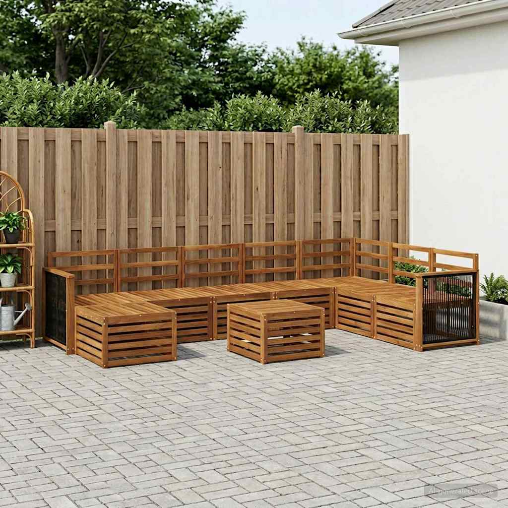 vidaXL Conjunto de sofás de exterior 6 uds. Natural