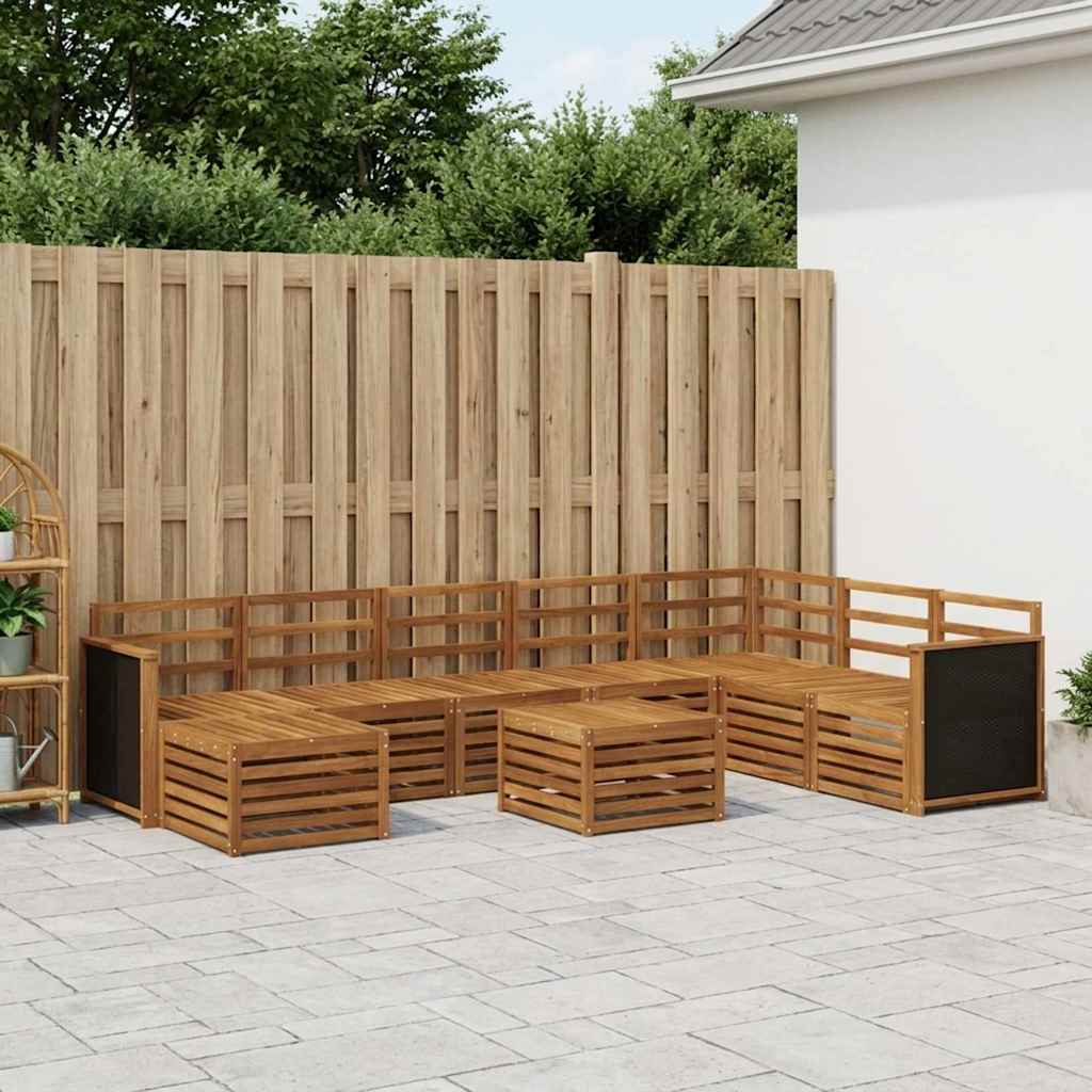 vidaXL Conjunto de sofás de exterior 7 uds. Natural