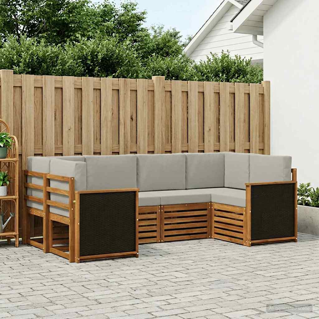 vidaXL Conjunto de sofás de exterior 5 uds.