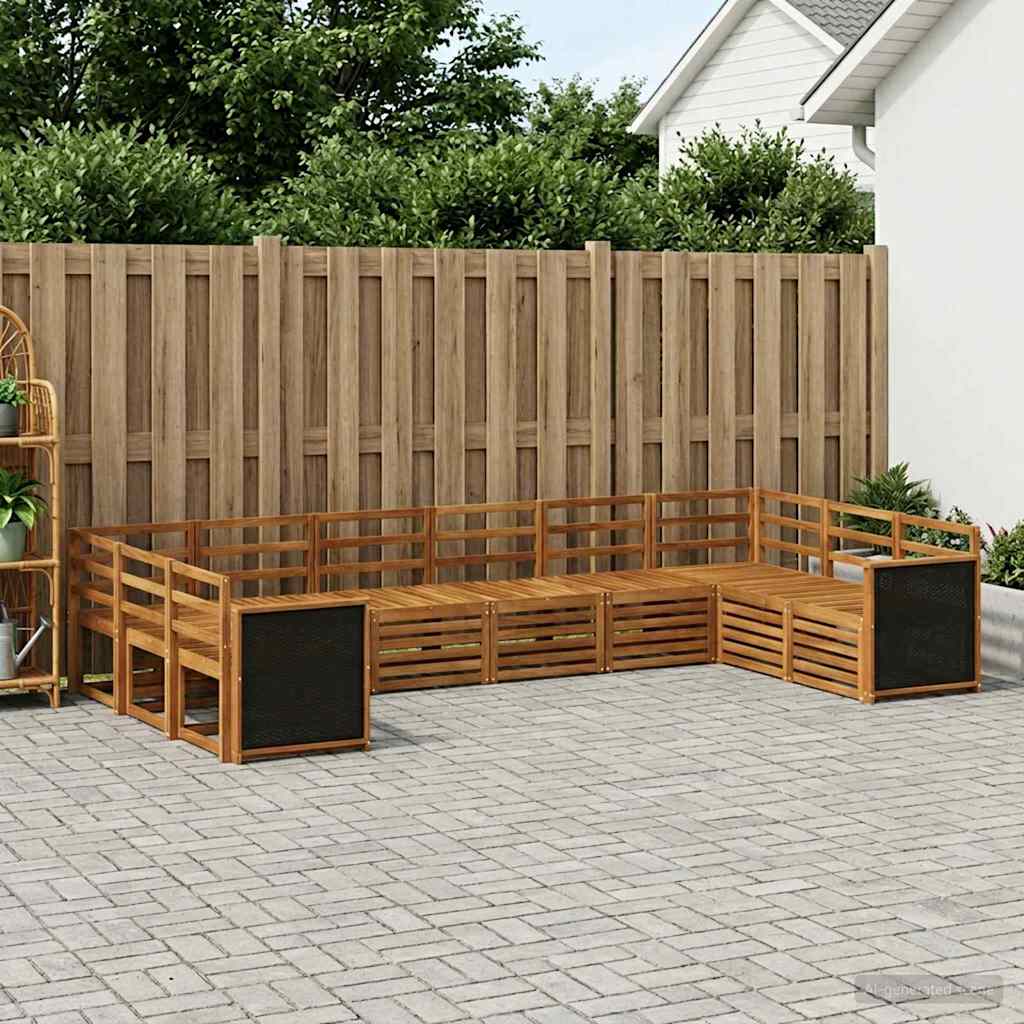 vidaXL Conjunto de sofás de exterior 7 uds. Natural