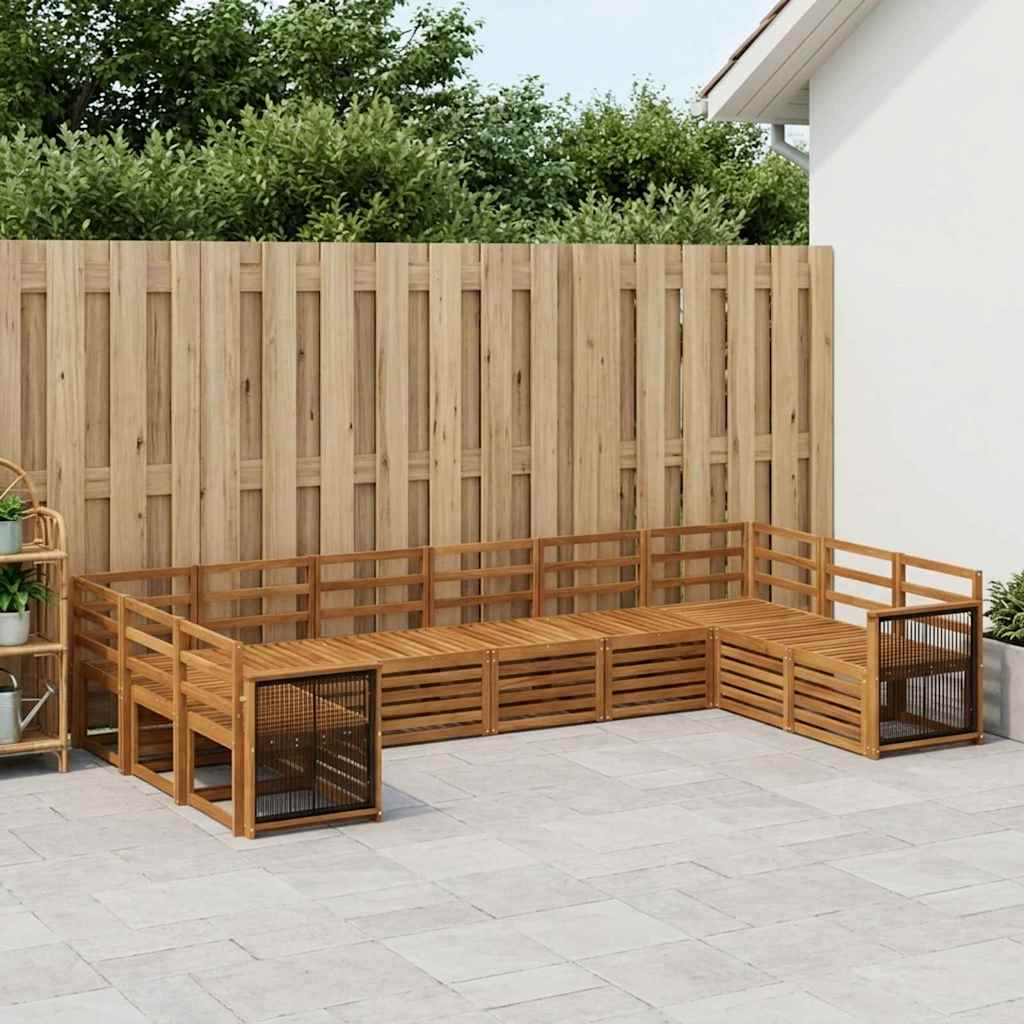vidaXL Conjunto de sofás de exterior 7 uds. Natural