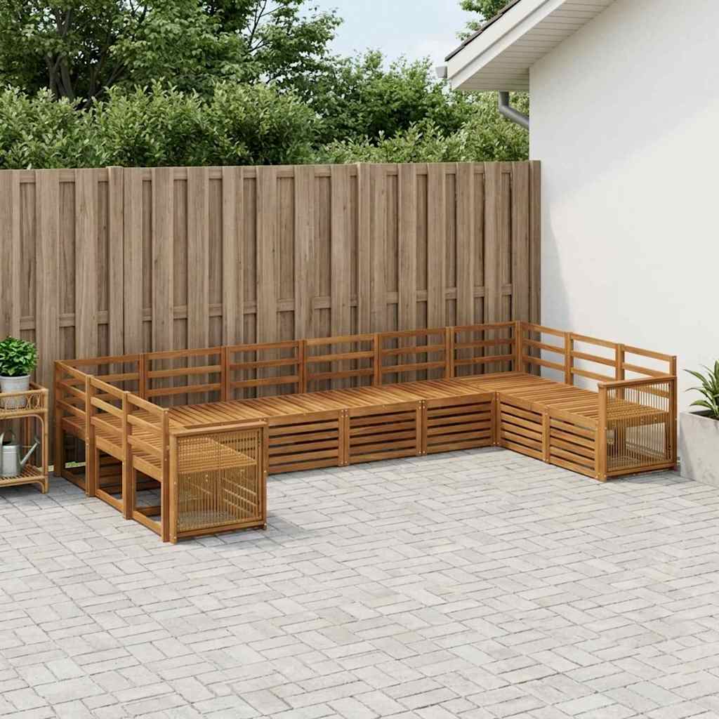 vidaXL Conjunto de sofás de exterior 7 uds. Natural
