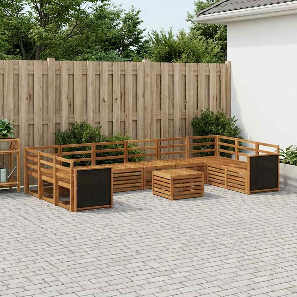 vidaXL Conjunto de sofás de exterior 8 uds. Natural