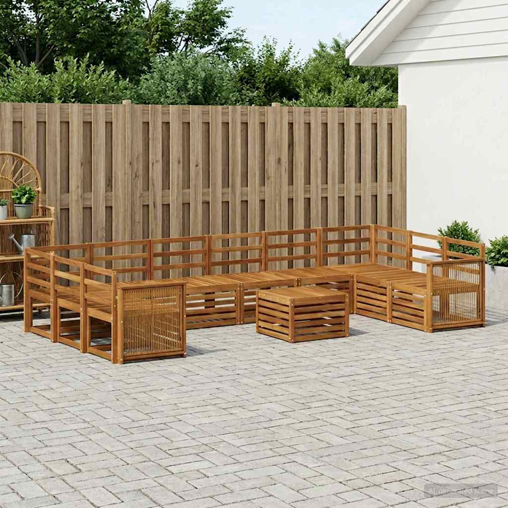 vidaXL Conjunto de sofás de exterior 8 uds. Natural