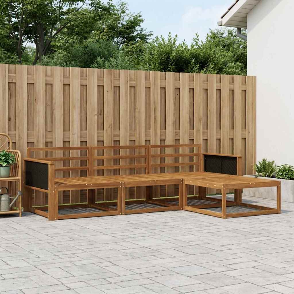 vidaXL Conjunto de sofás de exterior 4 uds. Natural