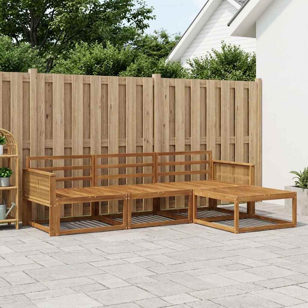 vidaXL Conjunto de sofás de exterior 4 uds. Natural