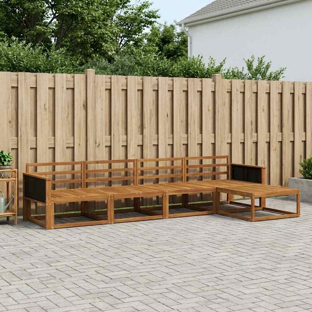 vidaXL Conjunto de sofás de exterior 5 uds. Natural
