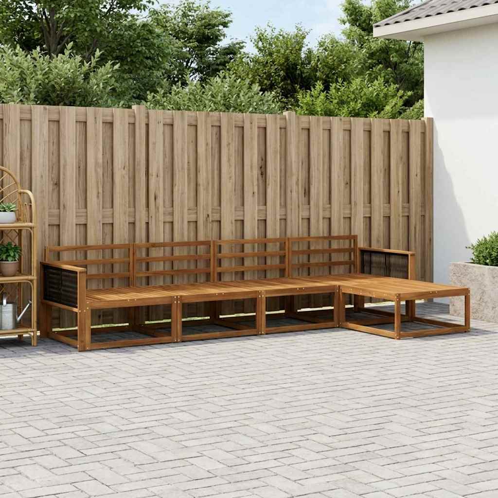vidaXL Conjunto de sofás de exterior 5 uds. Natural