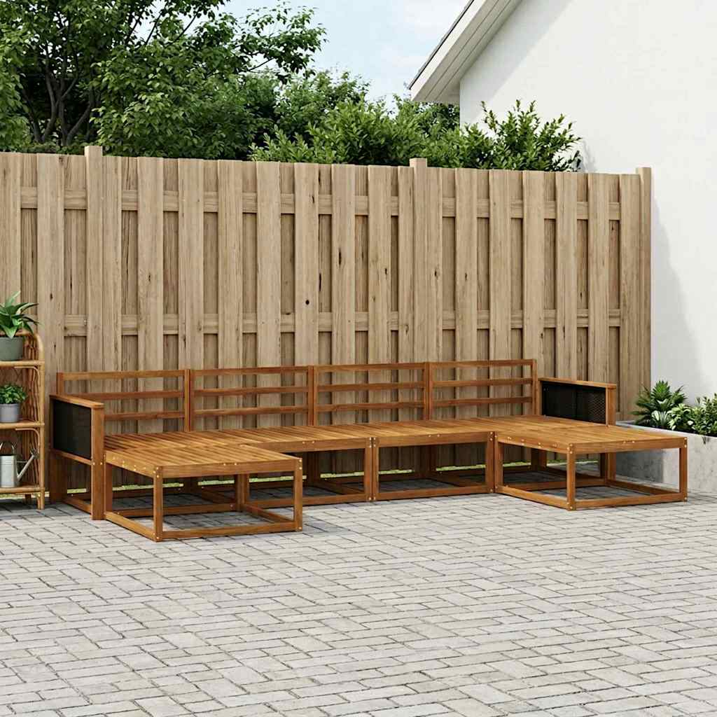 vidaXL Conjunto de sofás de exterior 6 uds. Natural