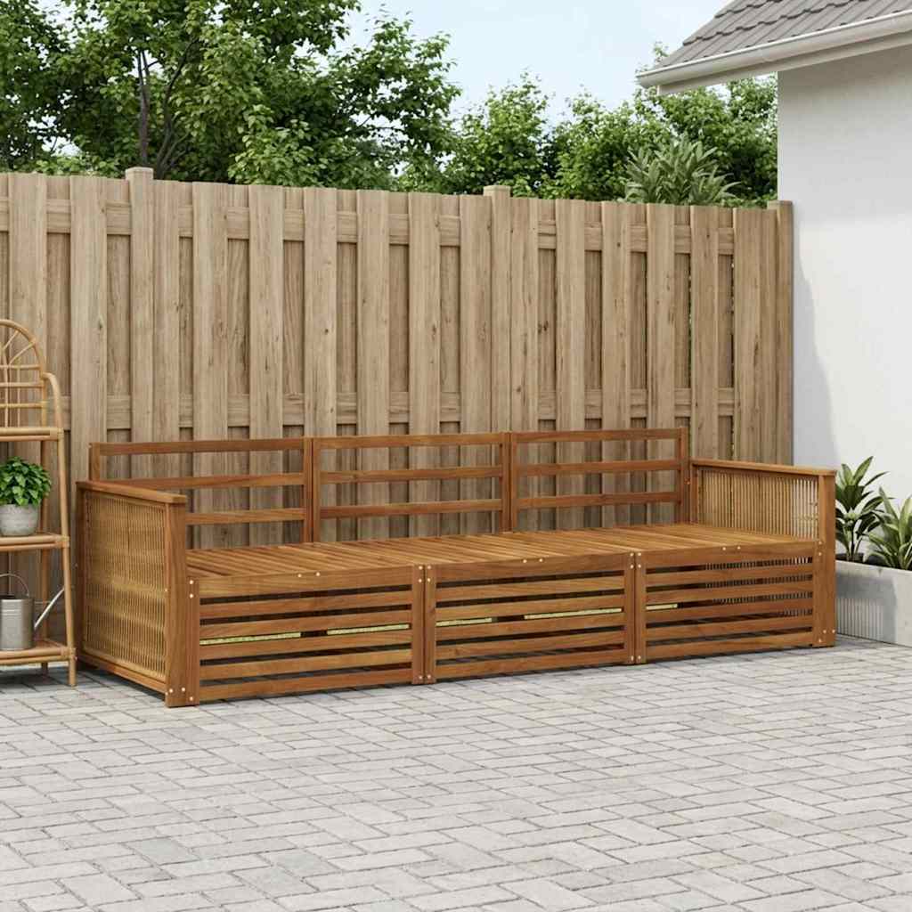 vidaXL Conjunto de sofás de exterior 3 uds. Natural