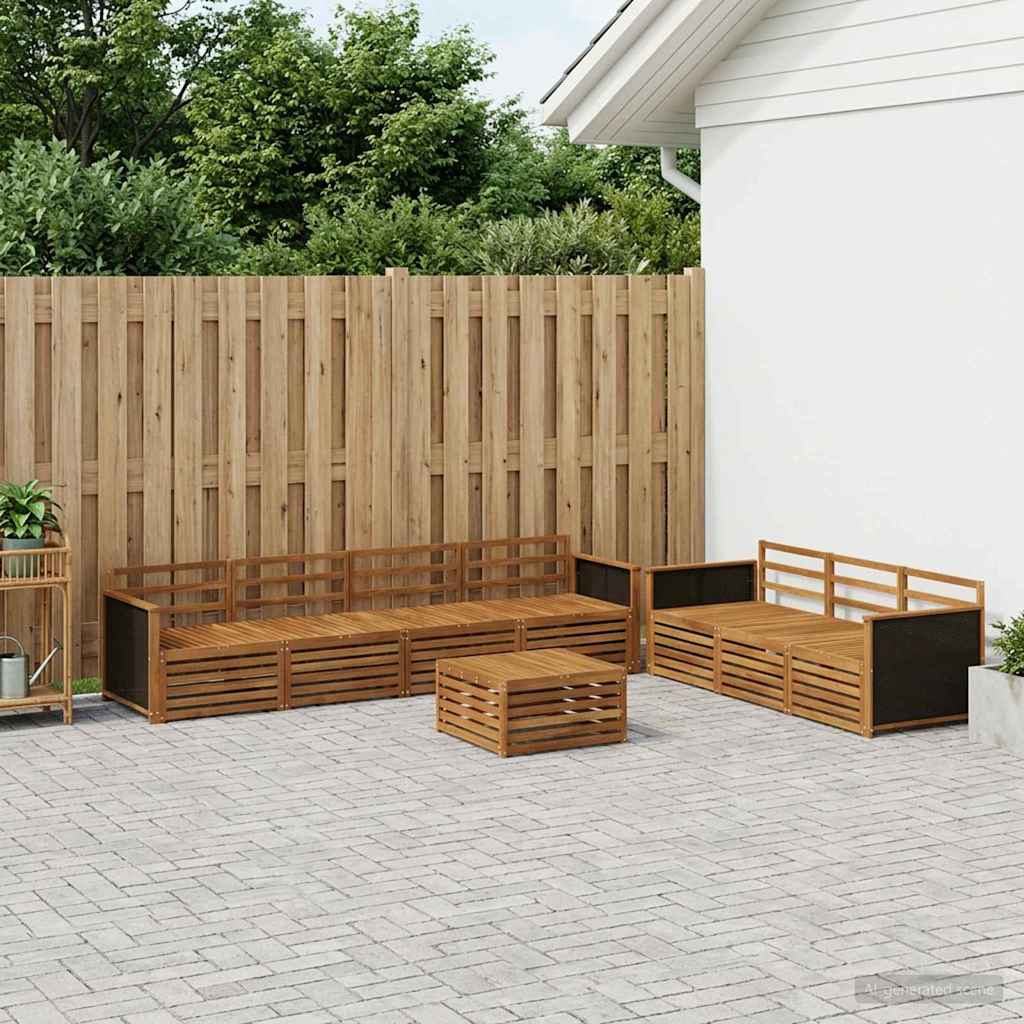 vidaXL Conjunto de sofás de exterior 8 uds. Natural