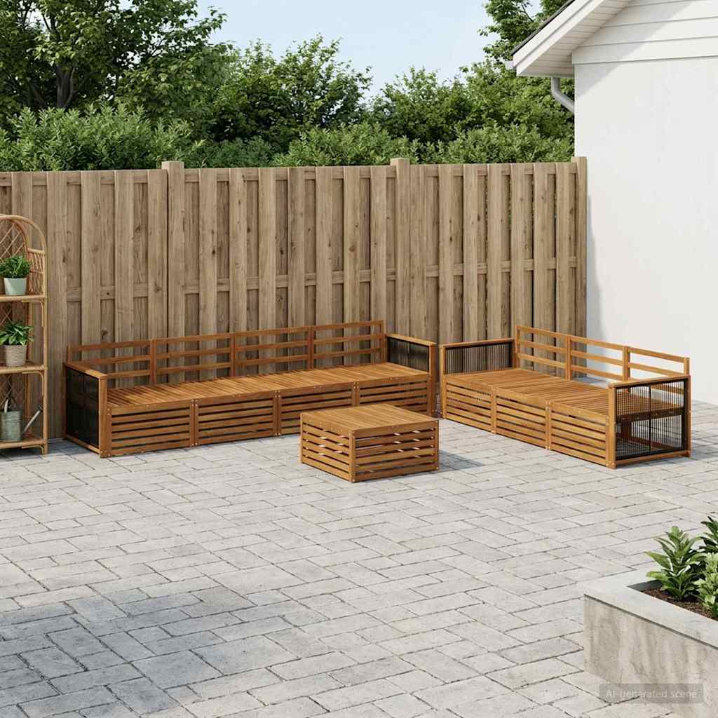vidaXL Conjunto de sofás de exterior 8 uds. Natural