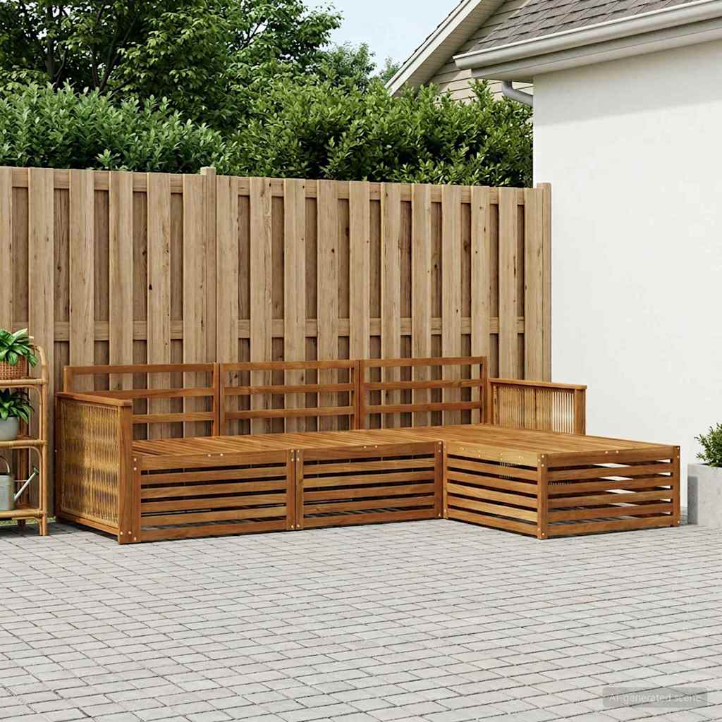 vidaXL Conjunto de sofás de exterior 4 uds. Natural
