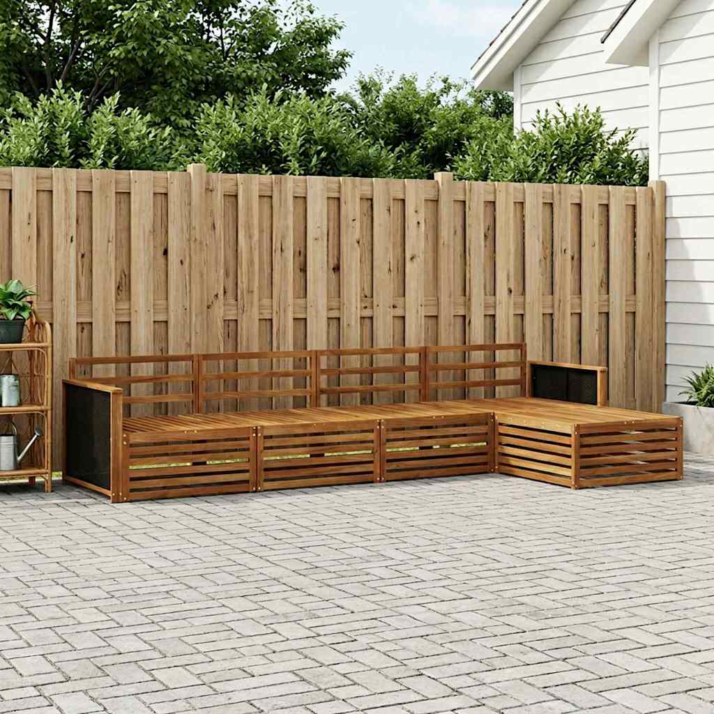 vidaXL Conjunto de sofás de exterior 5 uds. Natural